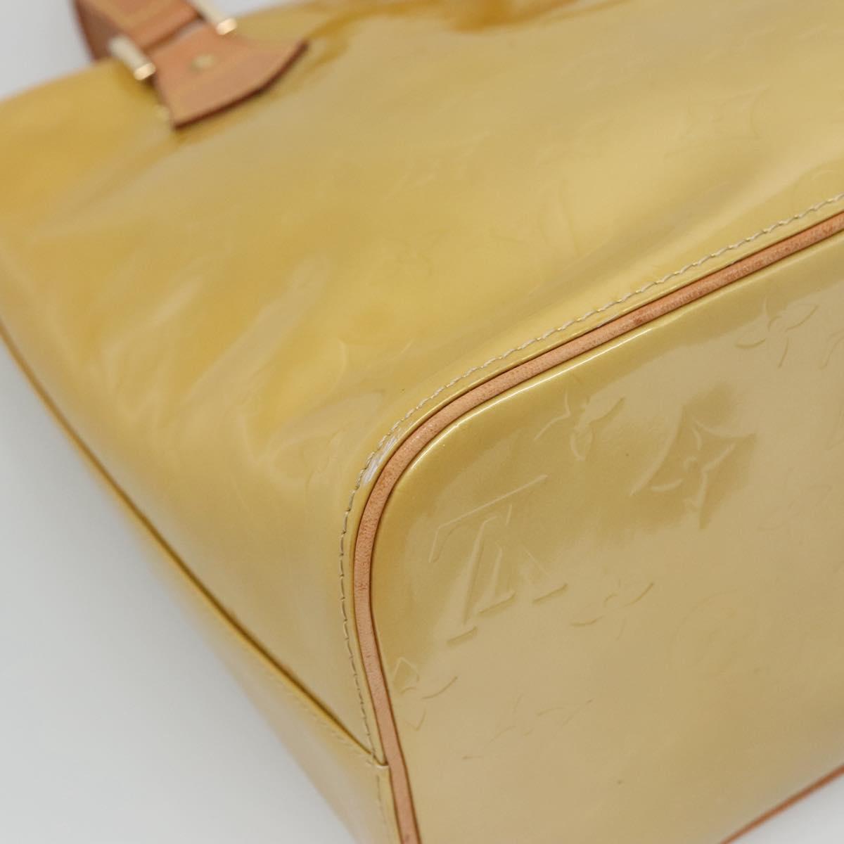 LOUIS VUITTON Monogram Vernis Houston Hand Bag Beige M91004 LV Auth ep8871