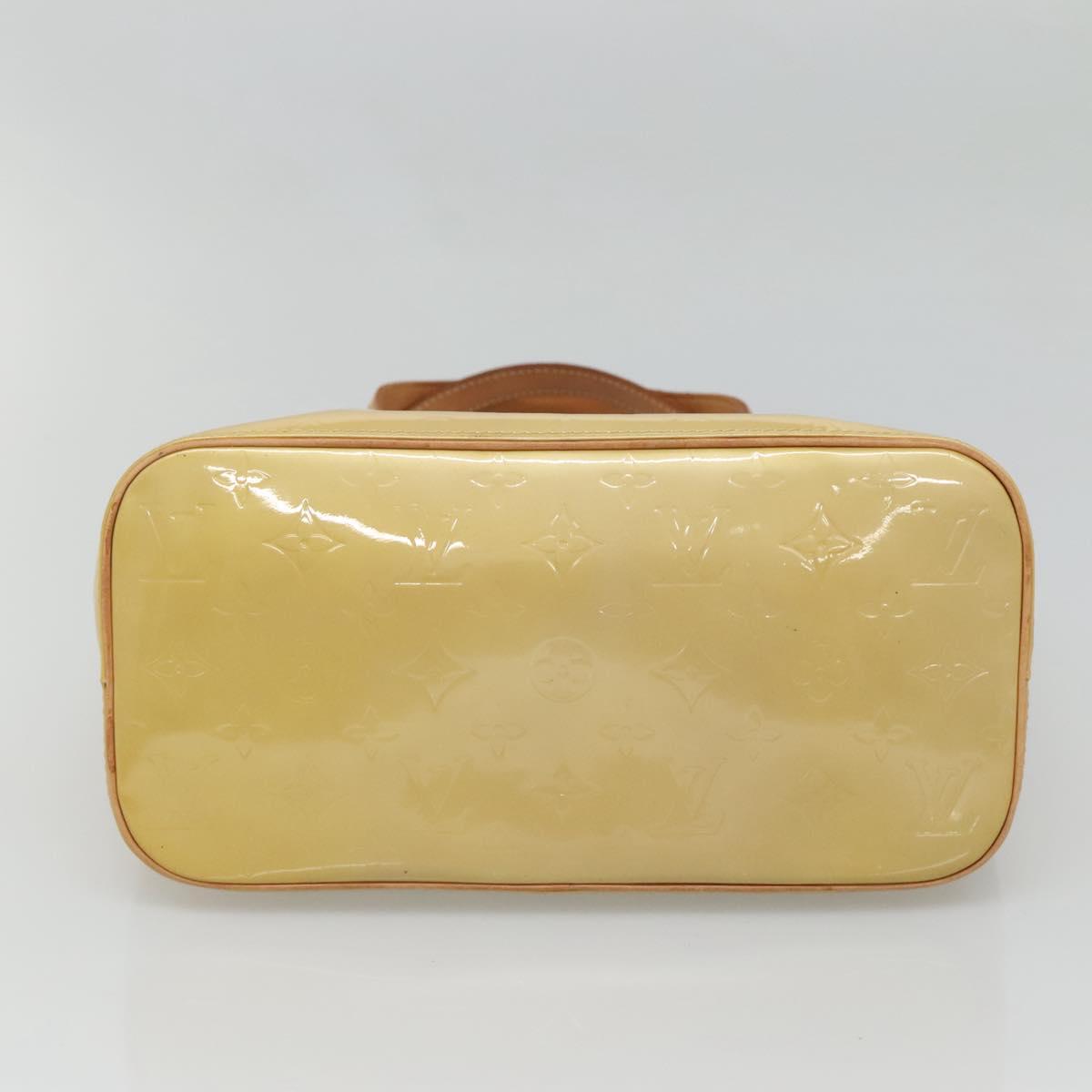 LOUIS VUITTON Monogram Vernis Houston Hand Bag Beige M91004 LV Auth ep8871