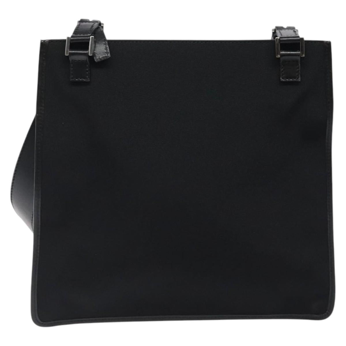 GUCCI Shoulder Bag Nylon Black Silver 92560 Auth ep8886