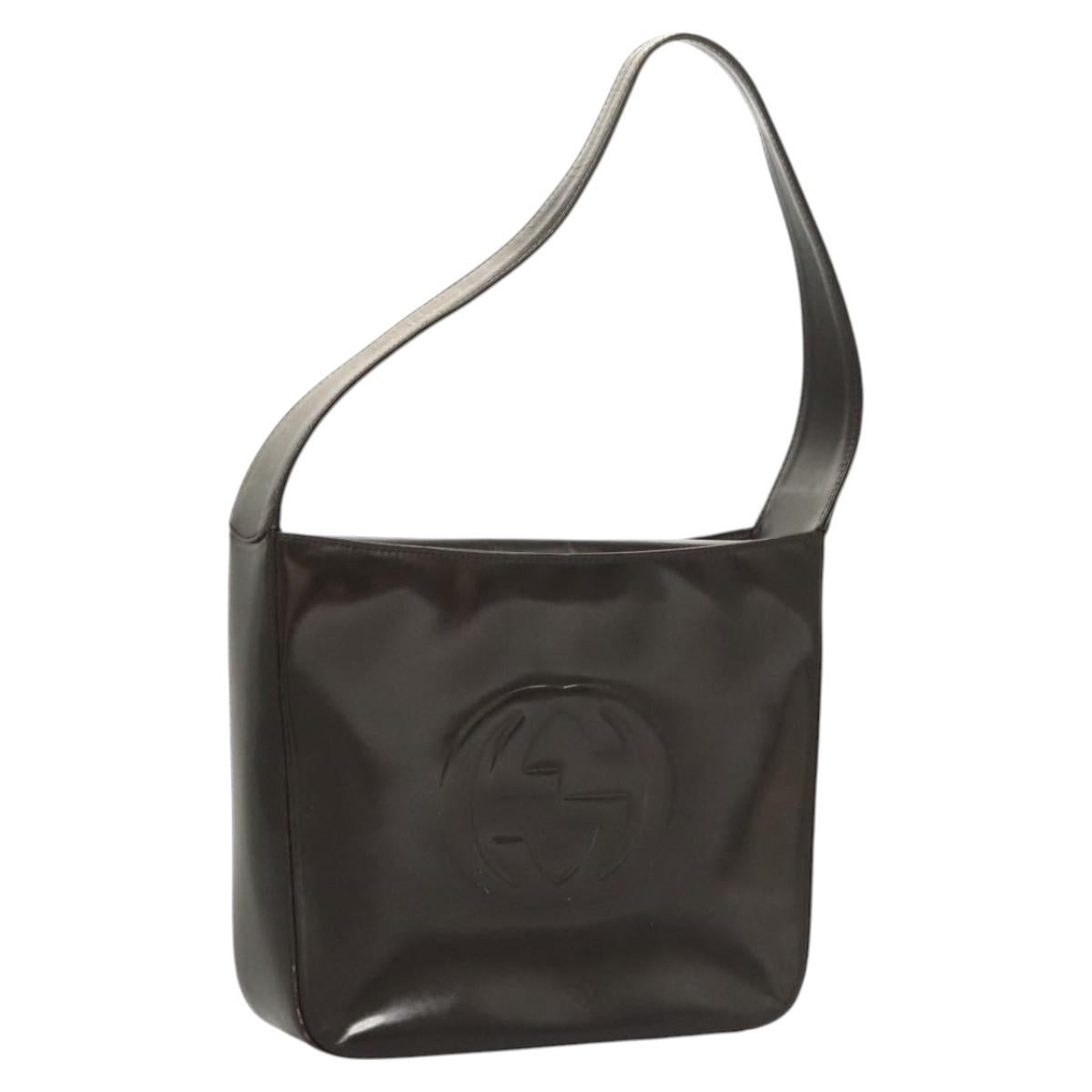 GUCCI Soho Hand Bag Patent leather Brown 000 1013 0506 Auth ep8906