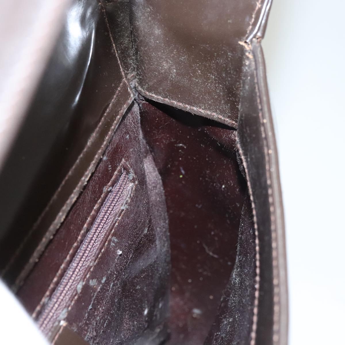 GUCCI Soho Hand Bag Patent leather Brown 000 1013 0506 Auth ep8906