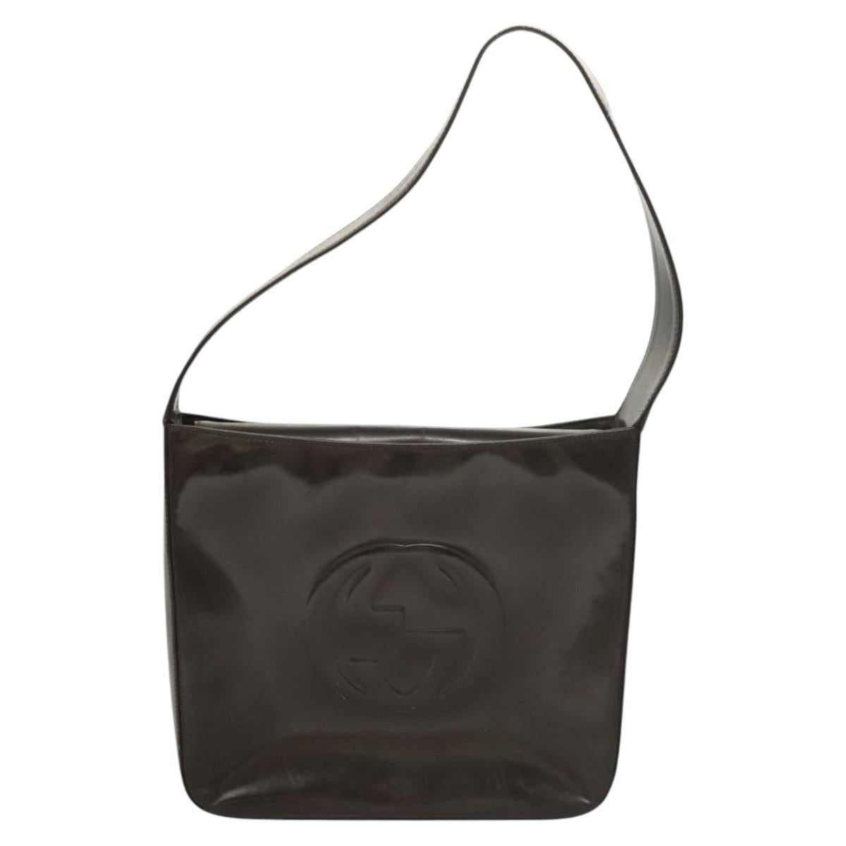 GUCCI Soho Hand Bag Patent leather Brown 000 1013 0506 Auth ep8906
