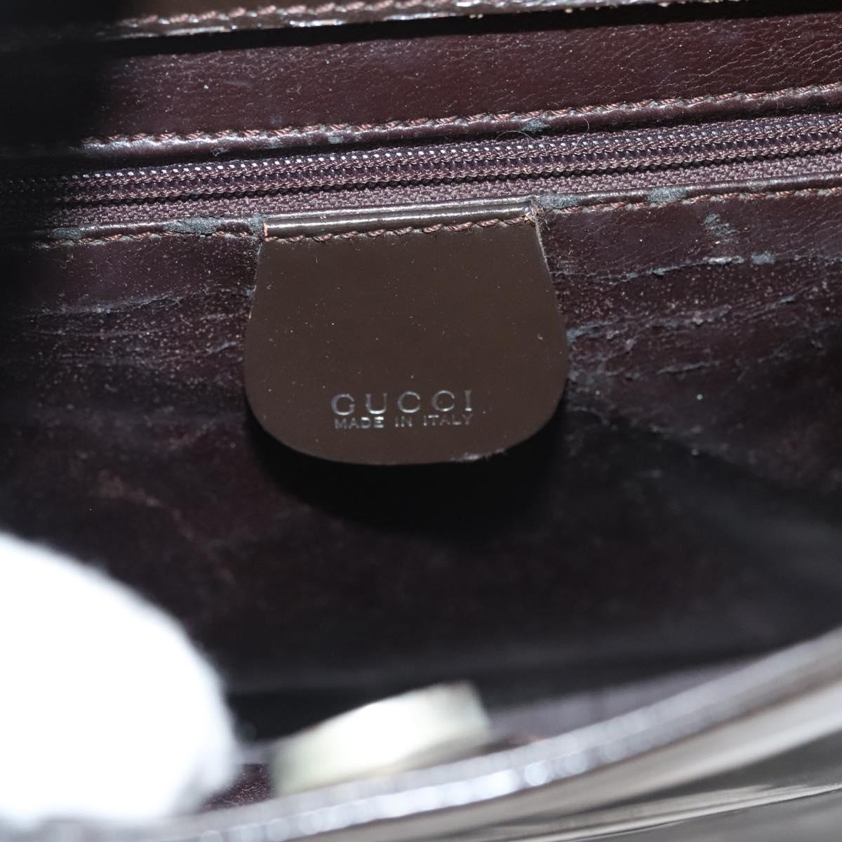 GUCCI Soho Hand Bag Patent leather Brown 000 1013 0506 Auth ep8906