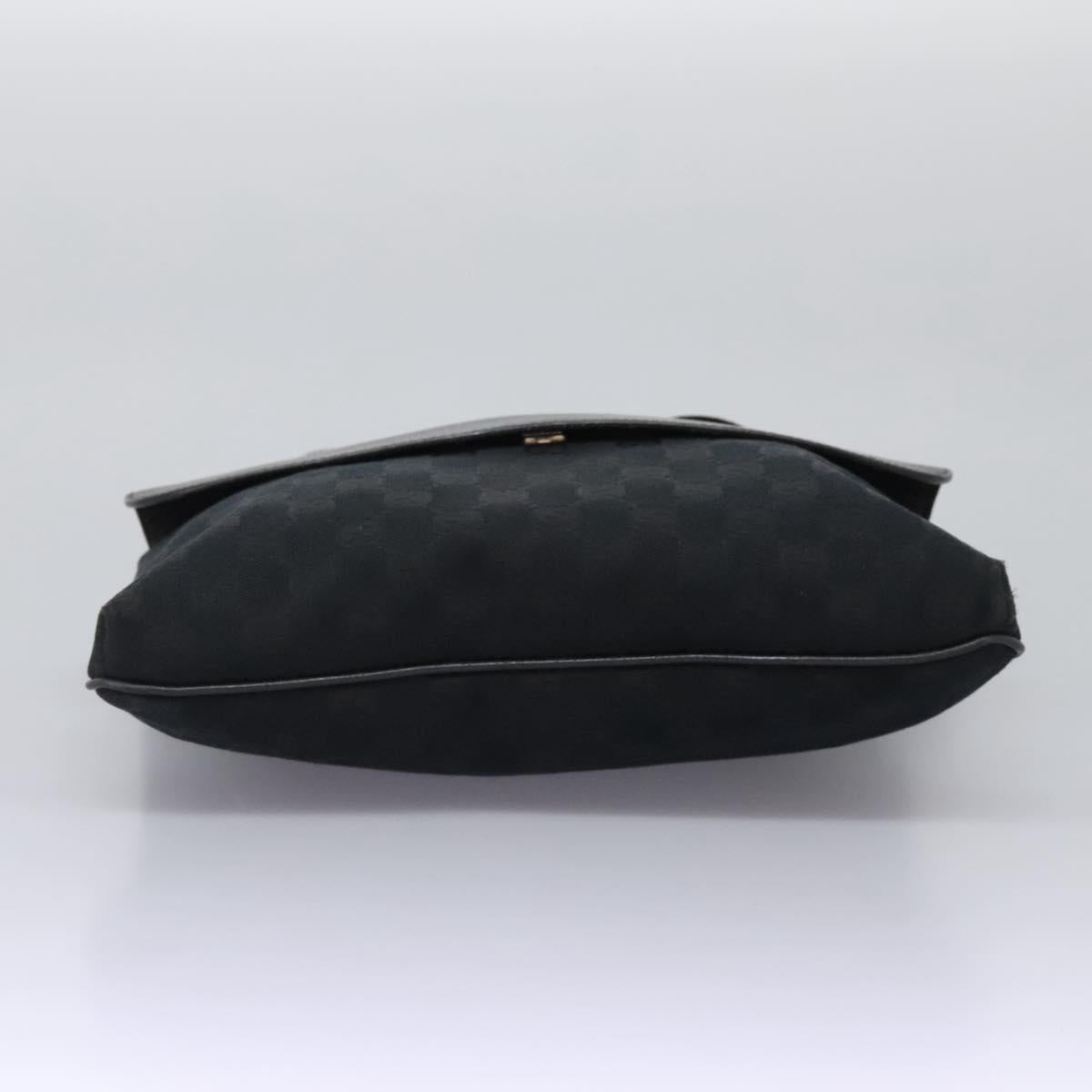 GUCCI GG Canvas Shoulder Bag Black Silver 256100 Auth ep8911