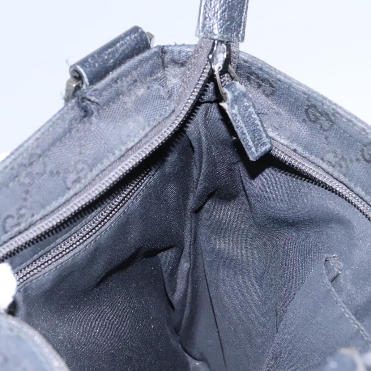 GUCCI GG Canvas Shoulder Bag Black Silver 256100 Auth ep8911