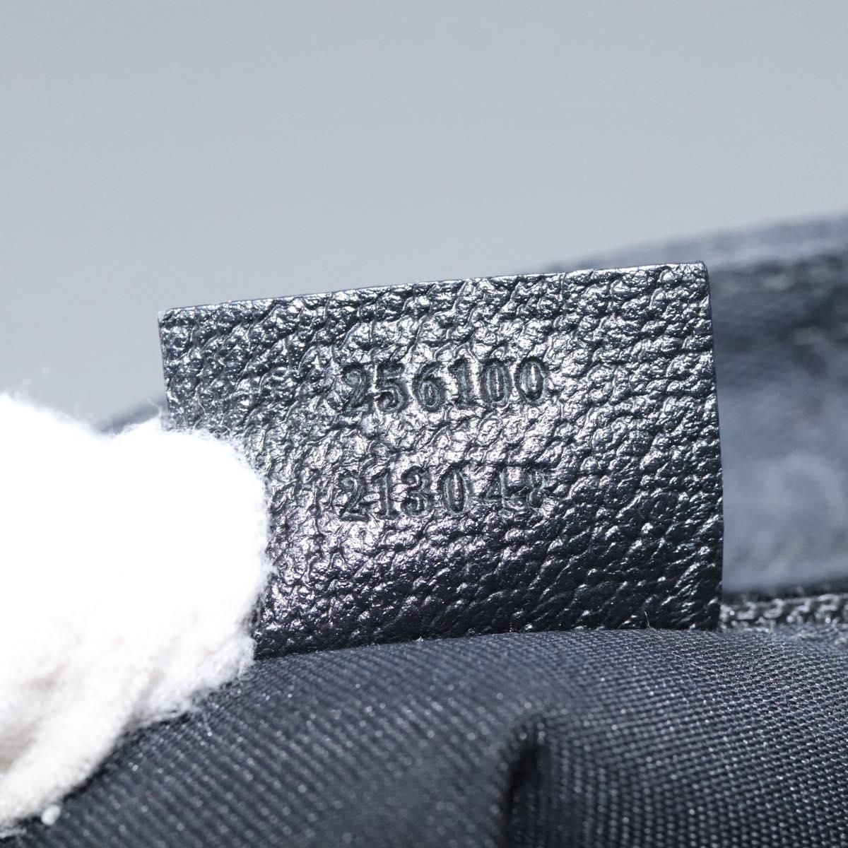 GUCCI GG Canvas Shoulder Bag Black Silver 256100 Auth ep8911