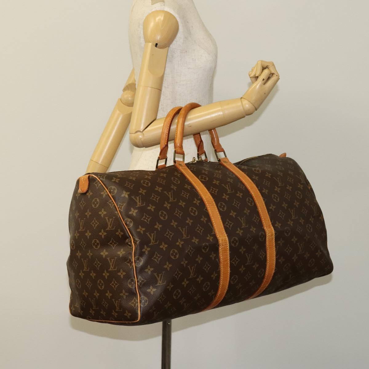 LOUIS VUITTON Monogram Keepall 55 Boston Bag M41424 LV Auth ep8912