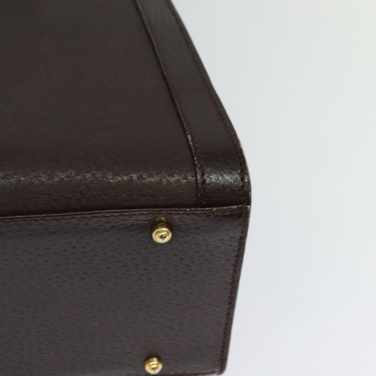 GUCCI Bamboo Hand Bag Leather Brown Gold Auth ep8928