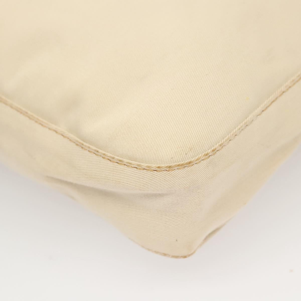 FENDI Shoulder Bag Canvas White Auth ep8951