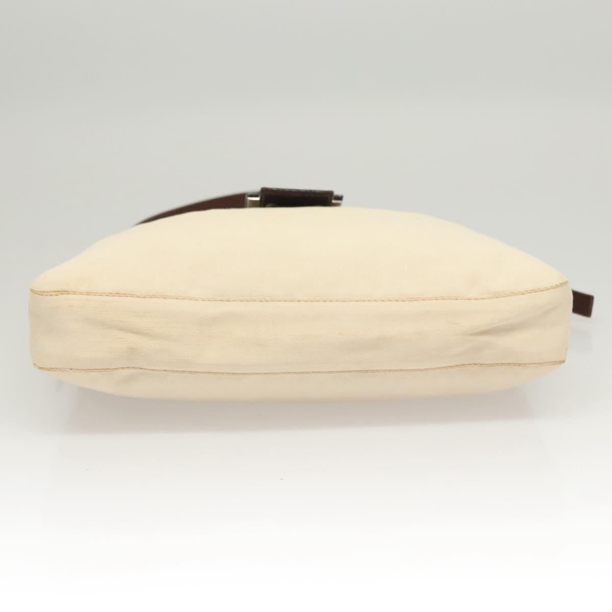 FENDI Shoulder Bag Canvas White Auth ep8951
