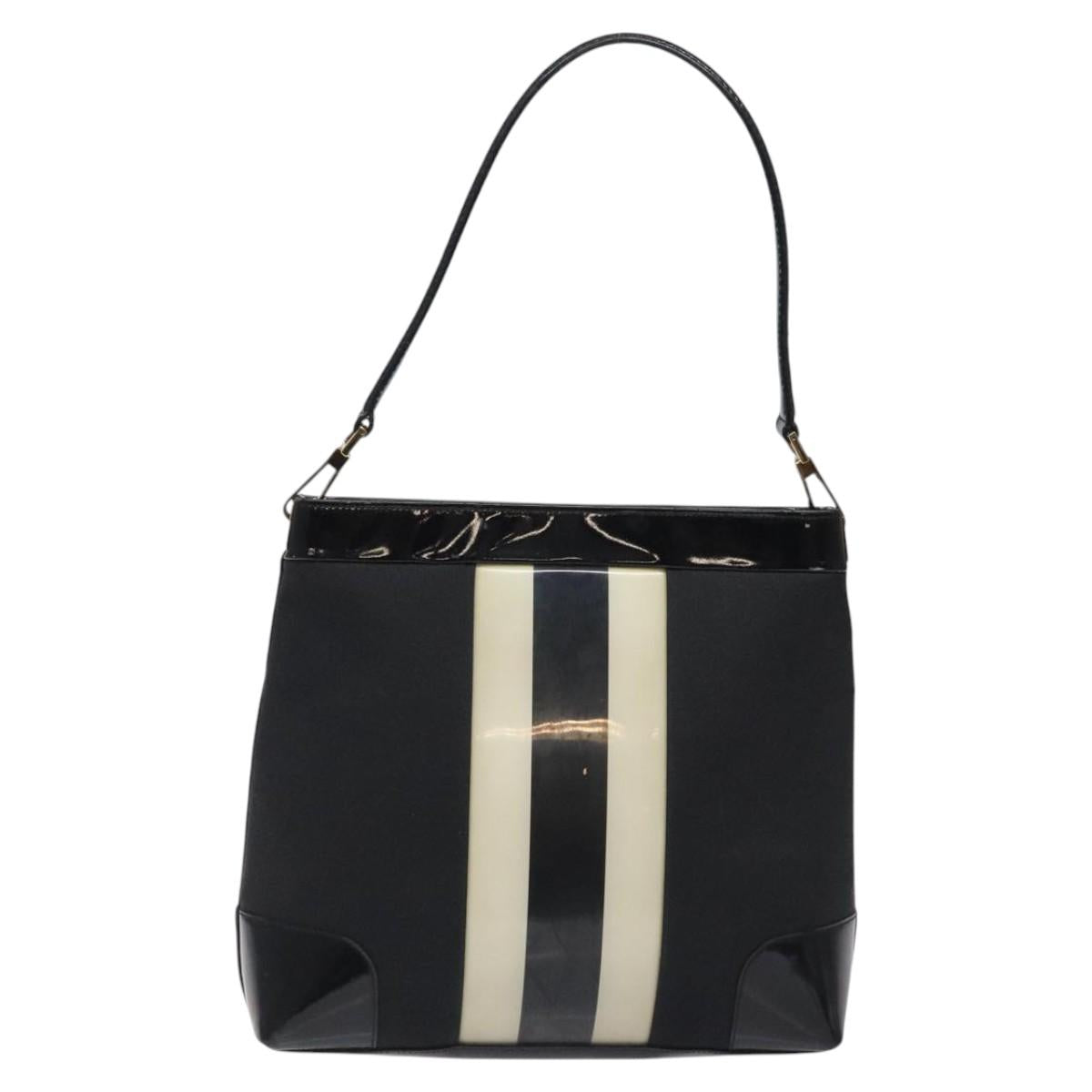 GUCCI Shoulder Bag Canvas Gold Black 001 4231 001998 Auth ep9008