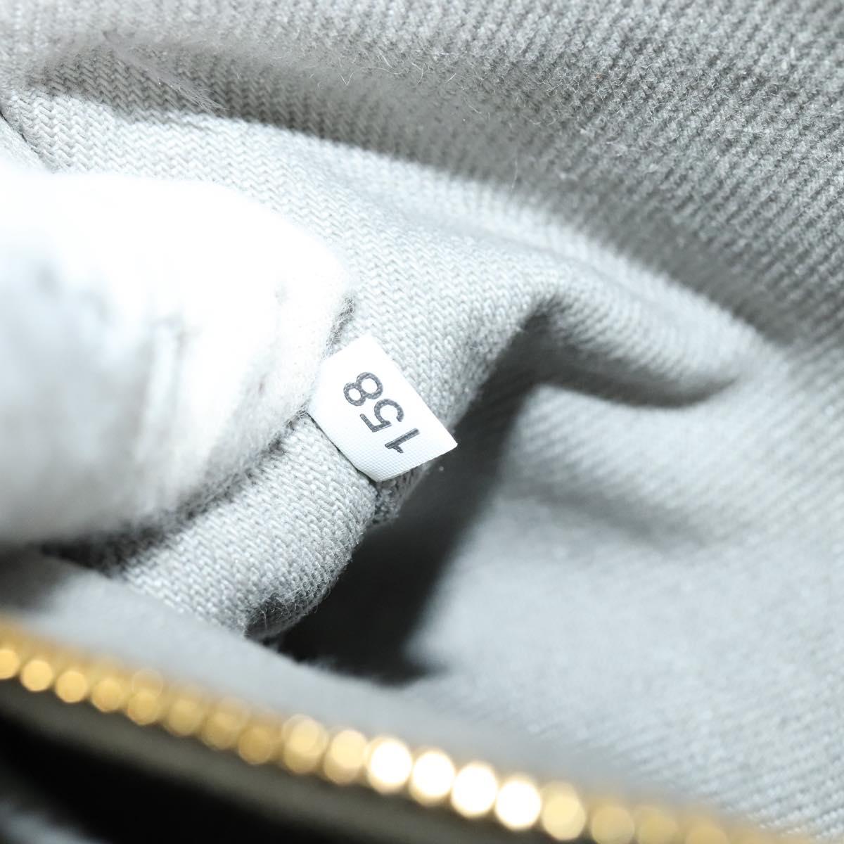 PRADA Canapa MM Hand Bag Canvas Gray Gold Auth ep9063