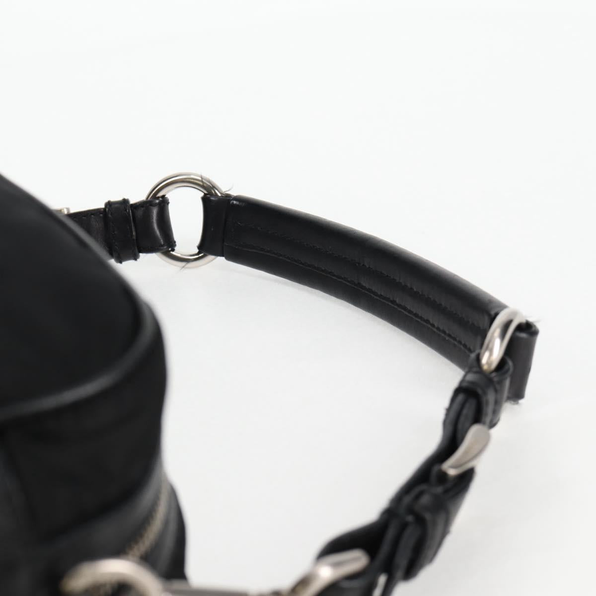 PRADA Shoulder Bag Nylon Black Silver Auth ep9086V