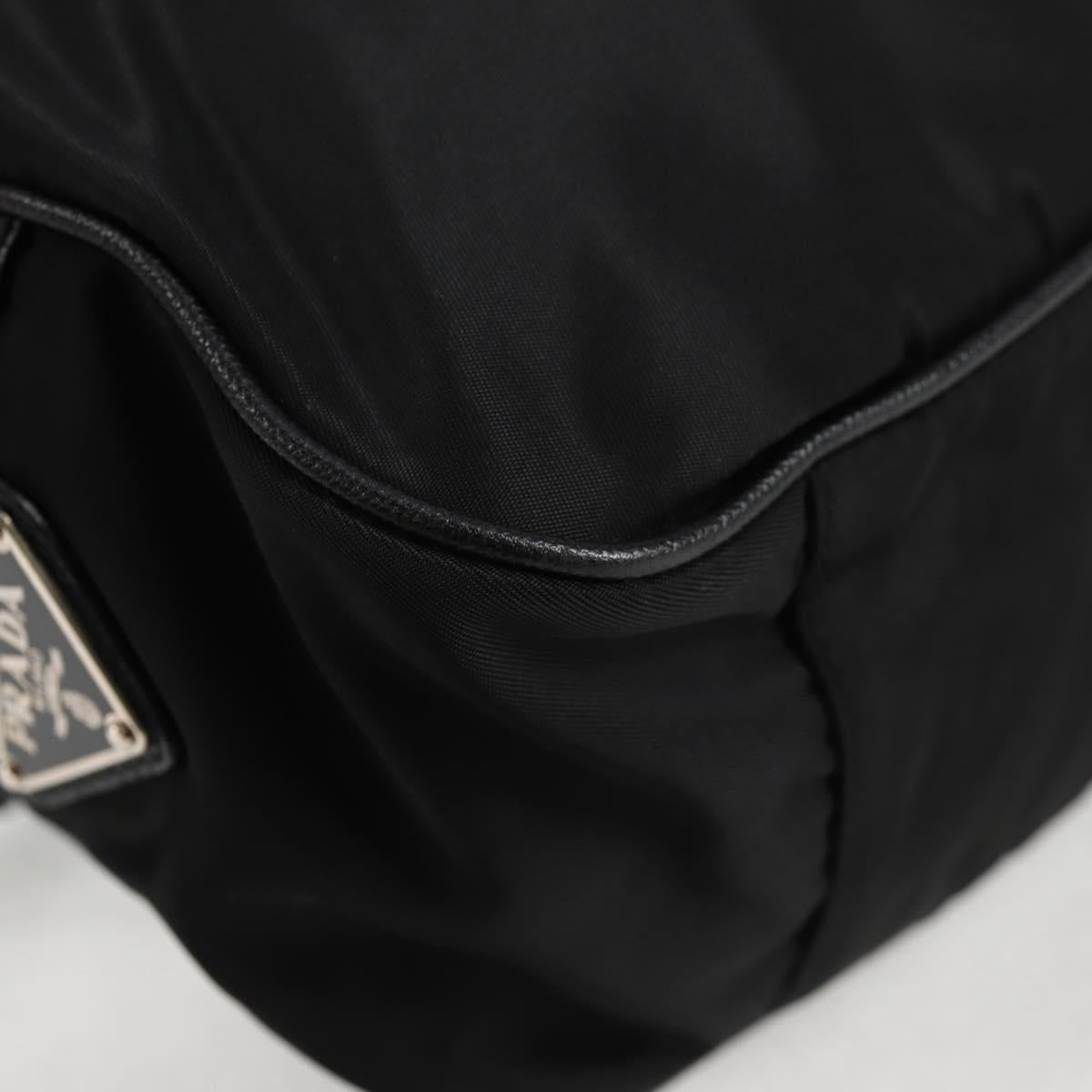 PRADA Shoulder Bag Nylon Black Silver Auth ep9086V