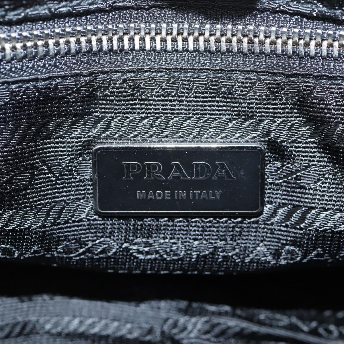 PRADA Shoulder Bag Nylon Black Silver Auth ep9086V