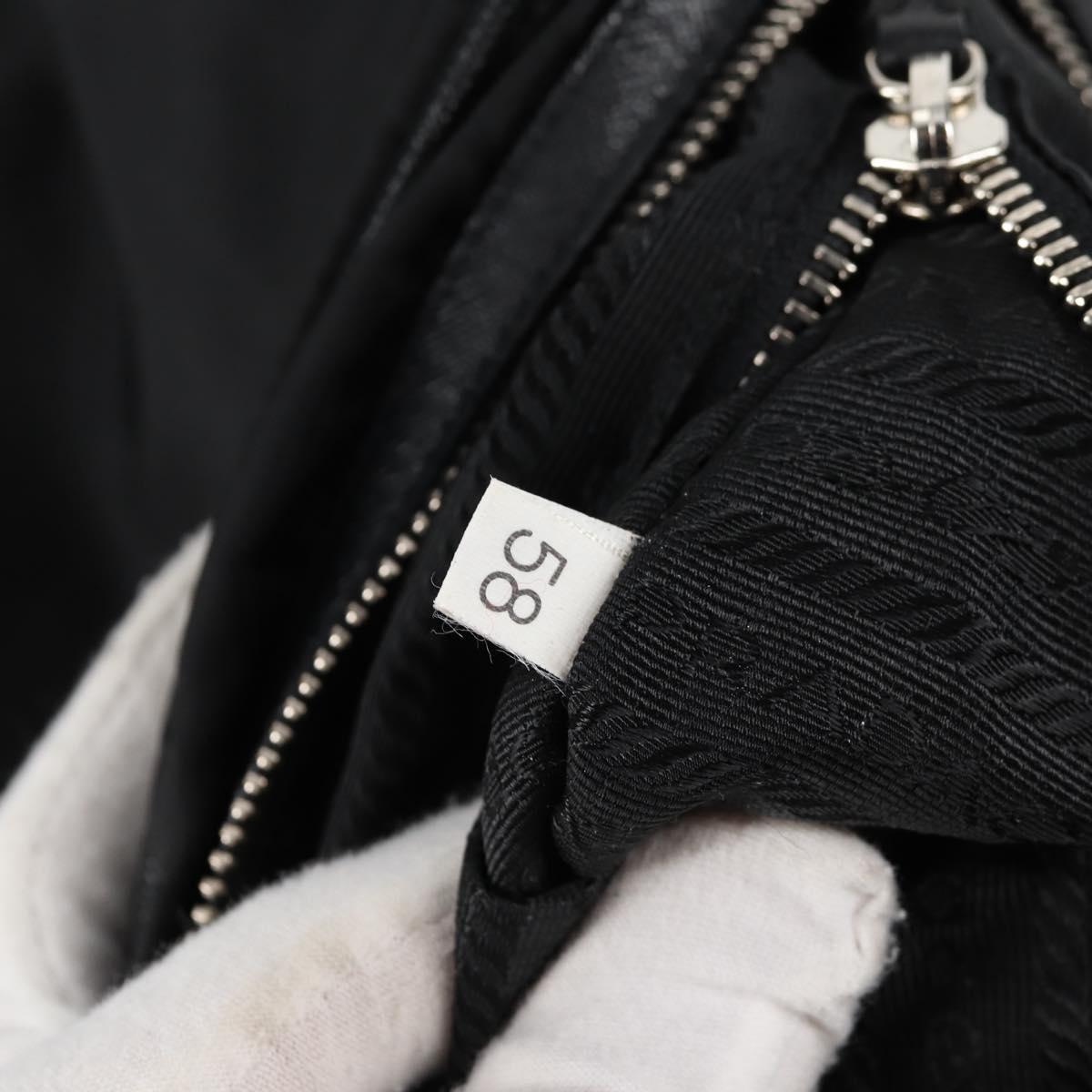 PRADA Shoulder Bag Nylon Black Silver Auth ep9086V