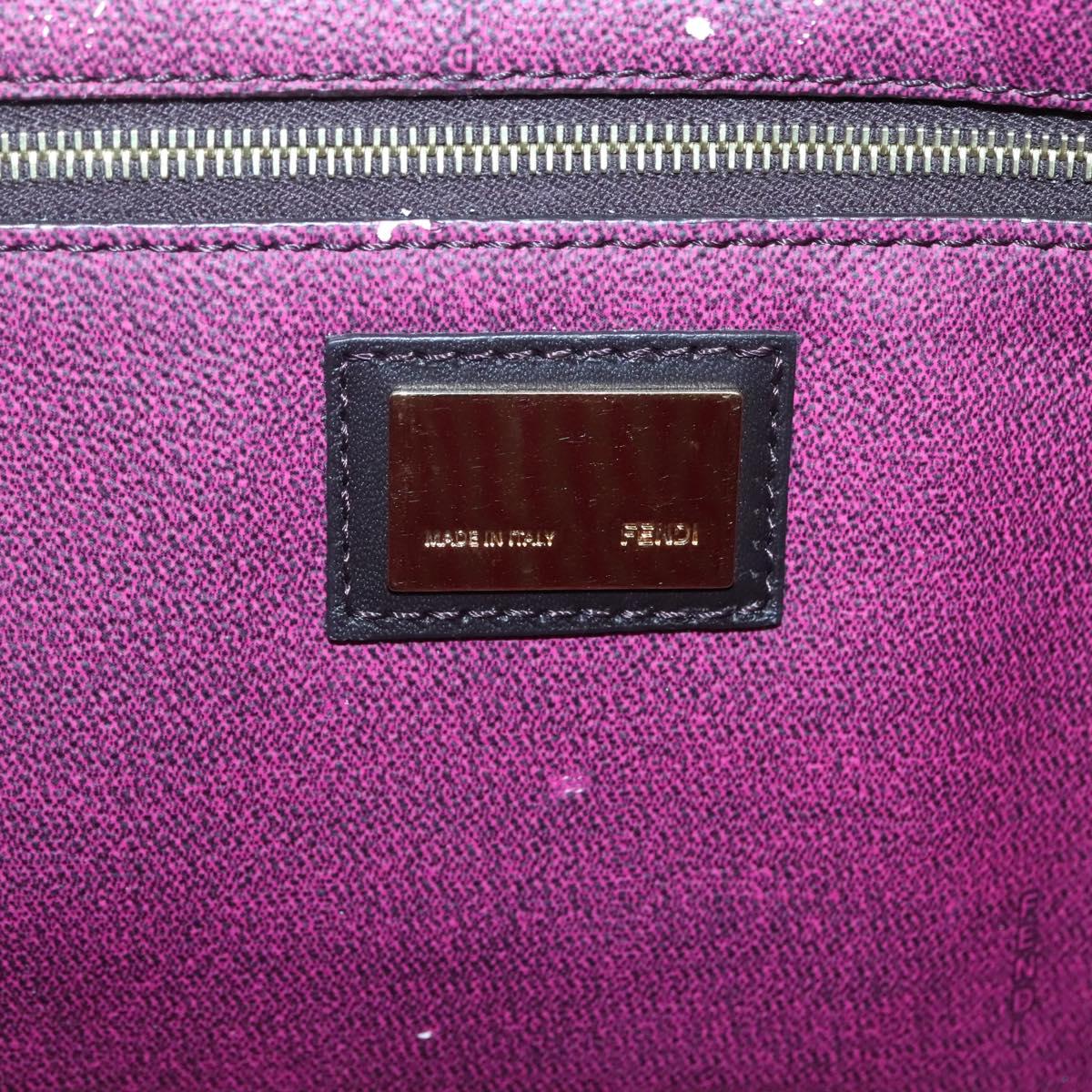 FENDI Zucca Canvas Tote Bag PVC Black Brown Auth ep9089