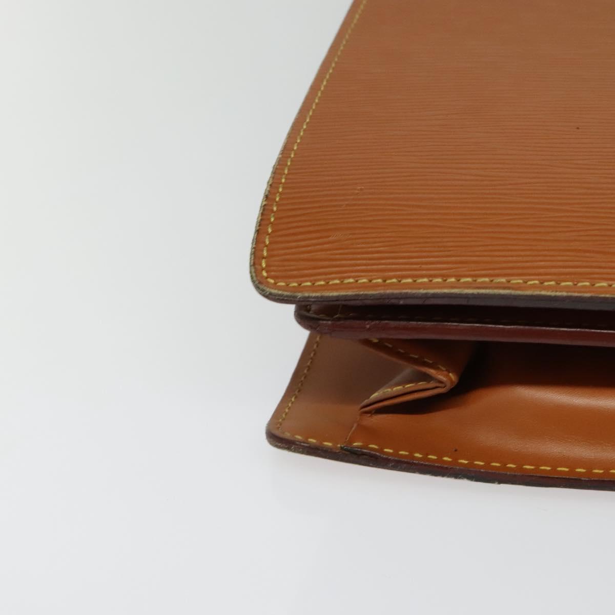 LOUIS VUITTON Epi Serviette Fermoir Business Bag Zipangu Gold M54358 Auth ep9100