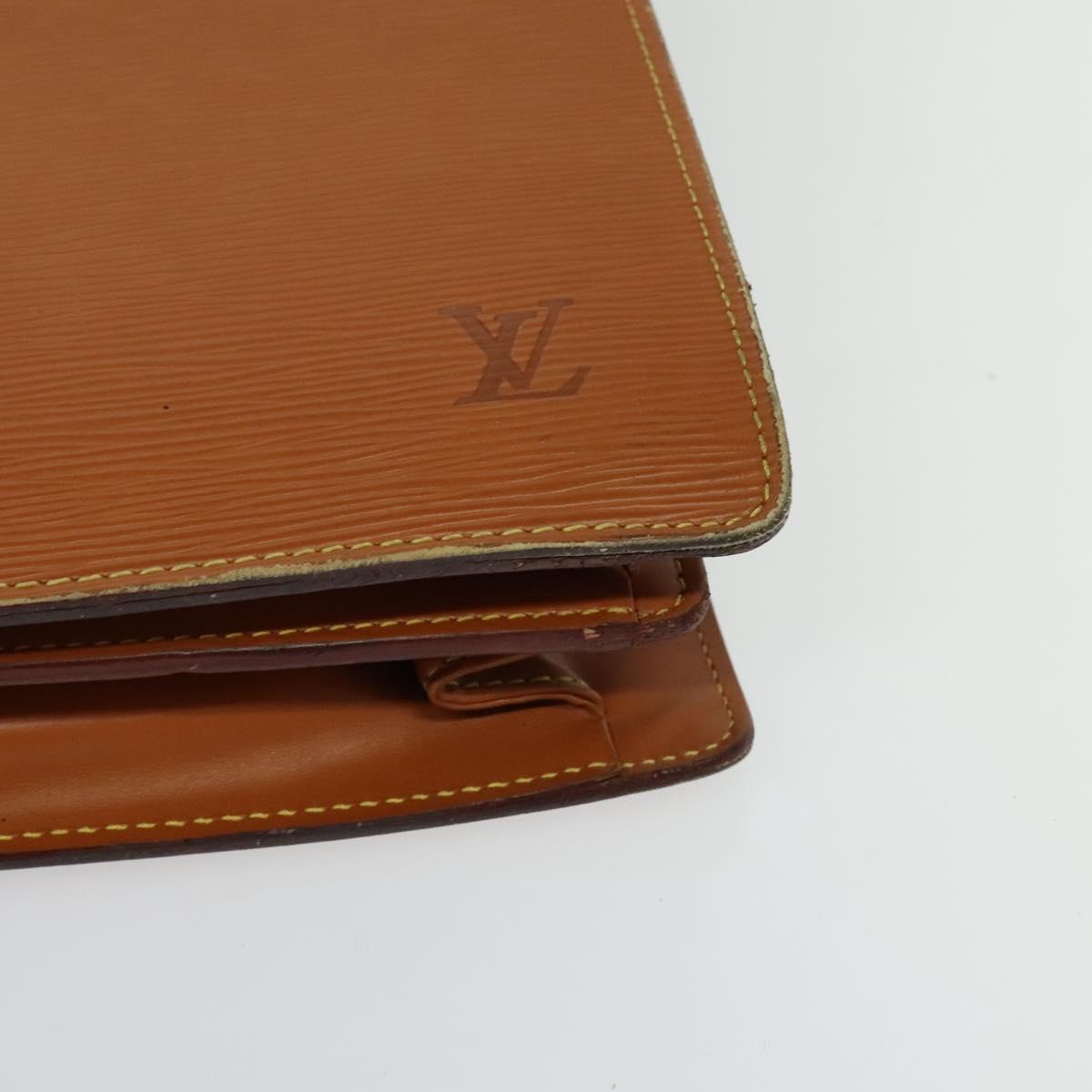 LOUIS VUITTON Epi Serviette Fermoir Business Bag Zipangu Gold M54358 Auth ep9100