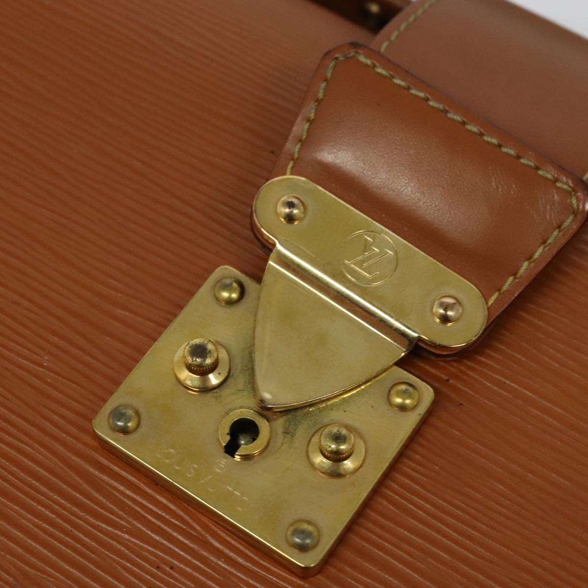 LOUIS VUITTON Epi Serviette Fermoir Business Bag Zipangu Gold M54358 Auth ep9100