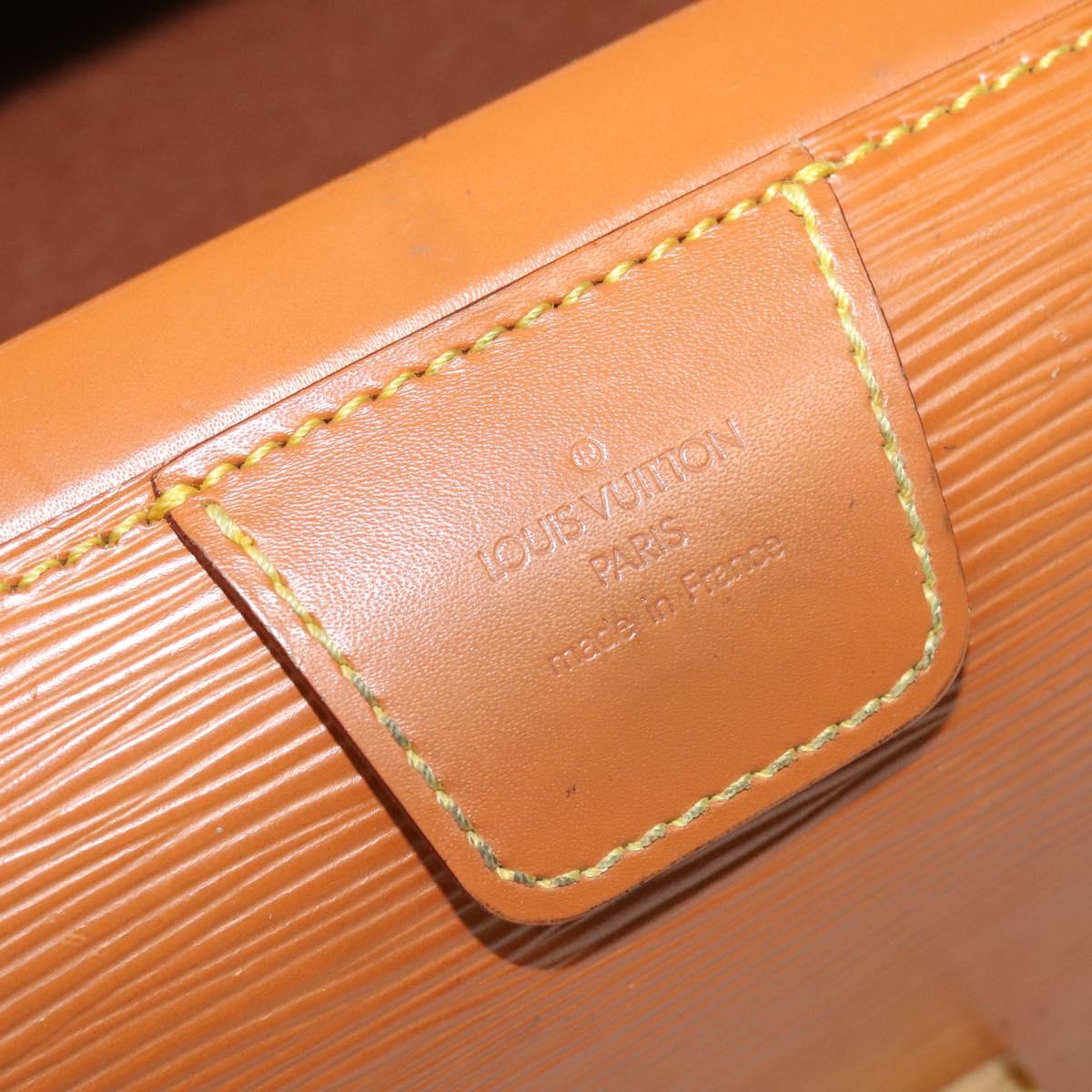 LOUIS VUITTON Epi Serviette Fermoir Business Bag Zipangu Gold M54358 Auth ep9100