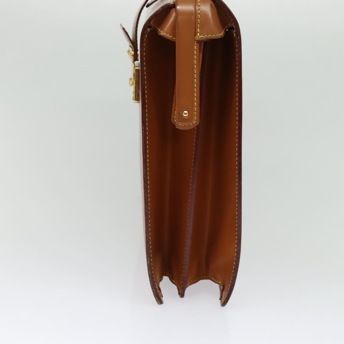 LOUIS VUITTON Epi Serviette Fermoir Business Bag Zipangu Gold M54358 Auth ep9100