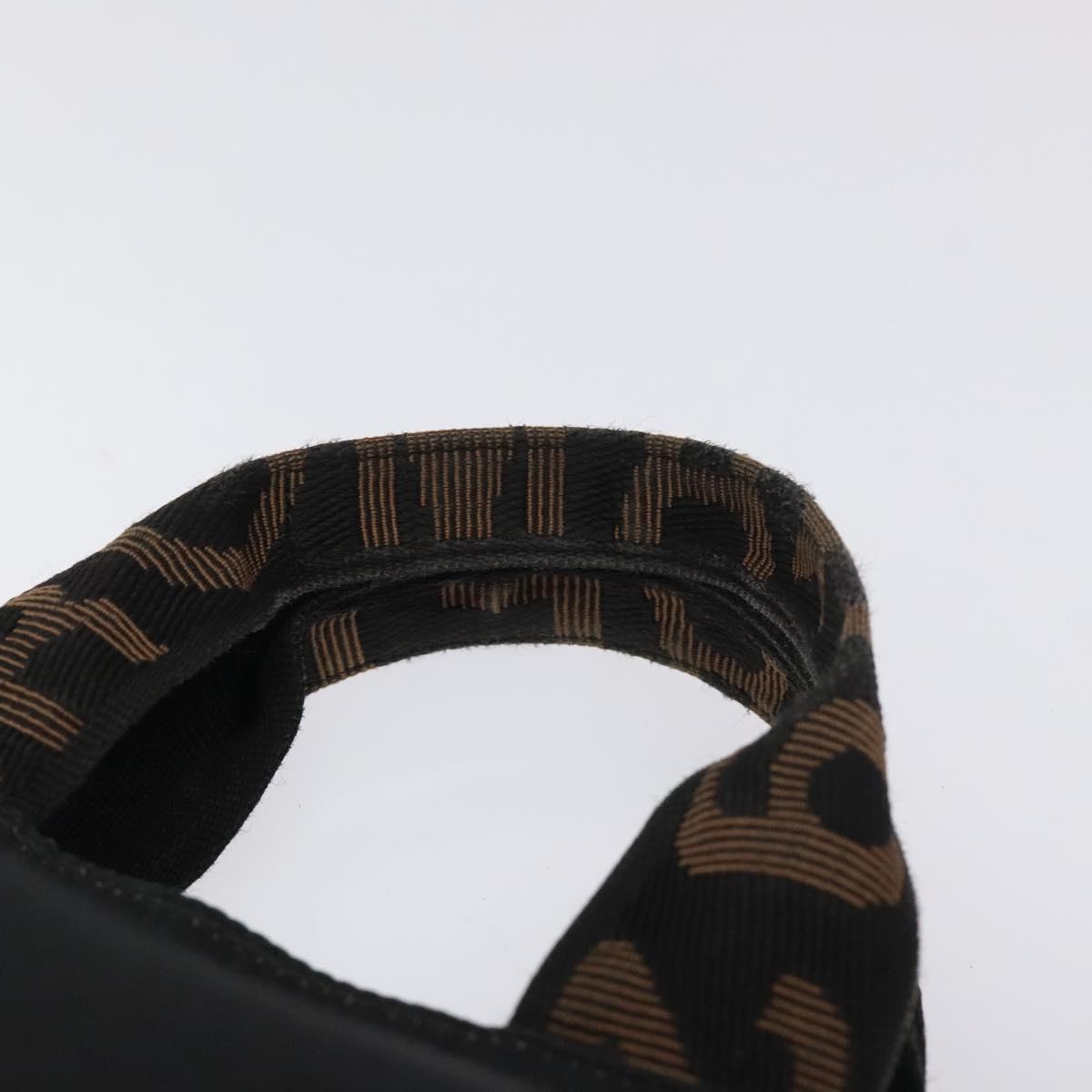 FENDI Hand Bag Nylon Black Gold Auth ep9113