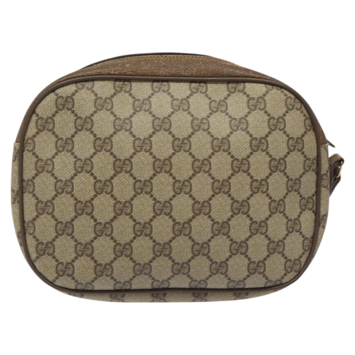 GUCCI GG Supreme Web Sherry Line Clutch Bag PVC Beige 89 01 034 Auth ep9131