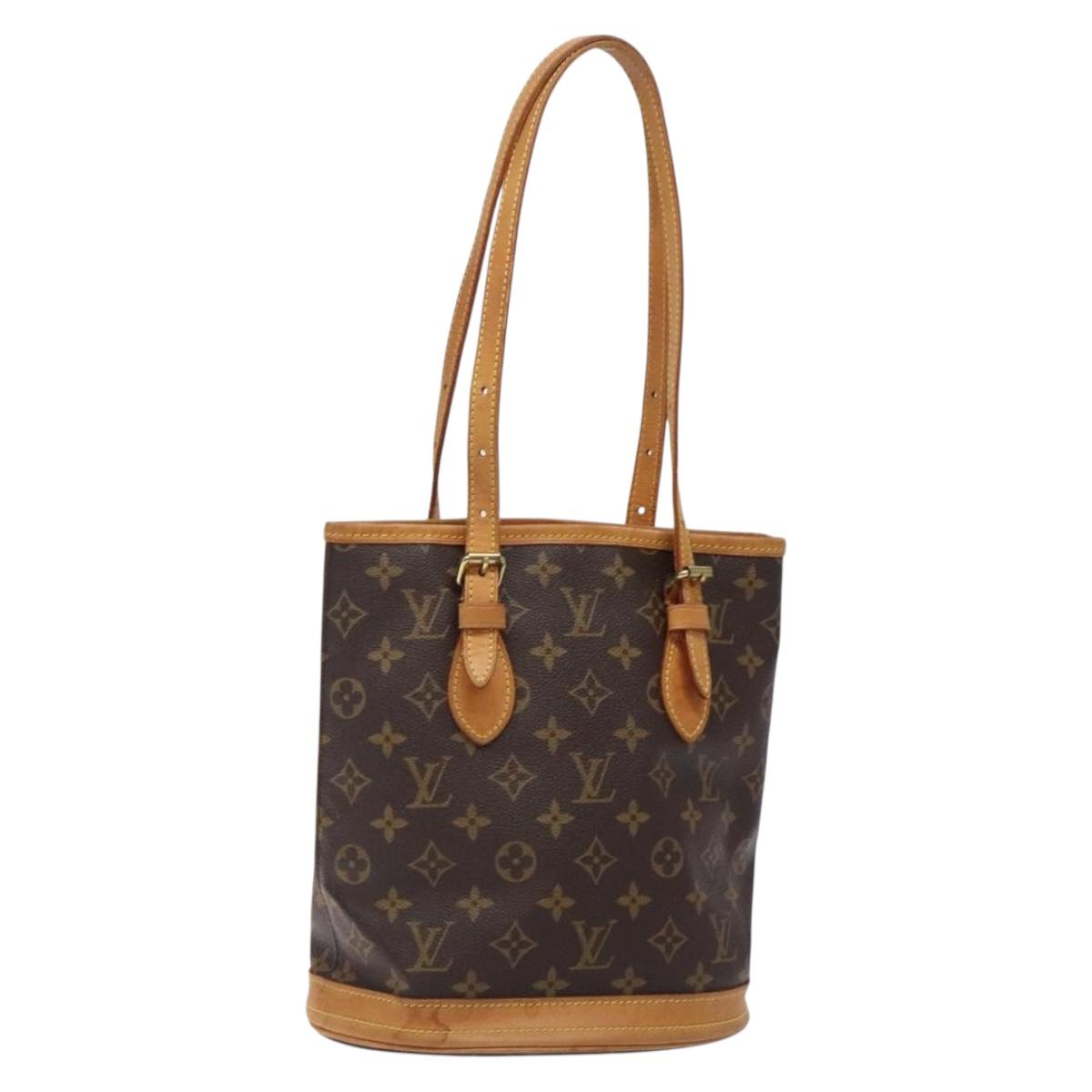 LOUIS VUITTON Monogram Bucket PM Shoulder Bag M42238 LV Auth ep9139