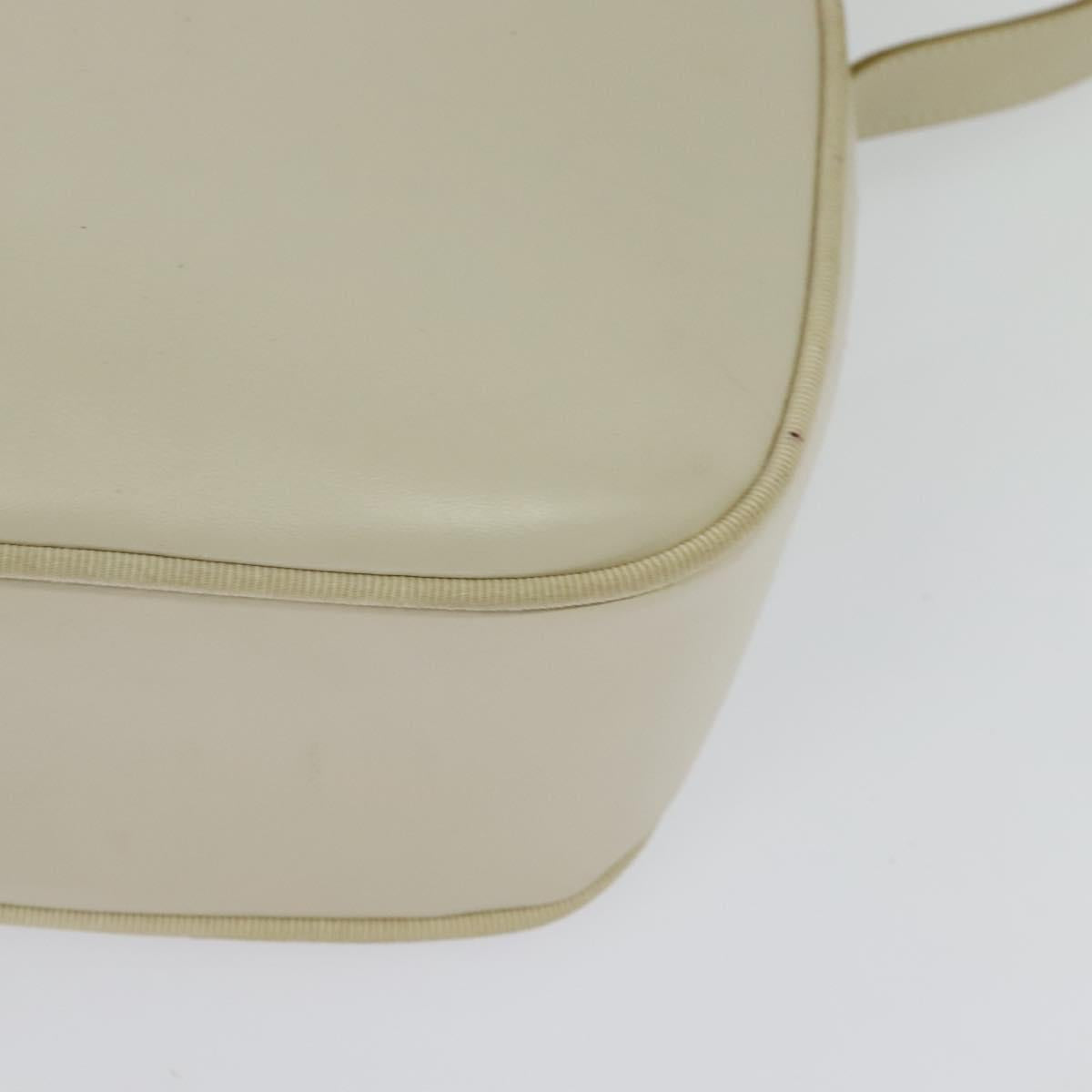 Salvatore Ferragamo Vala Shoulder Bag Leather White Gold Auth ep9145