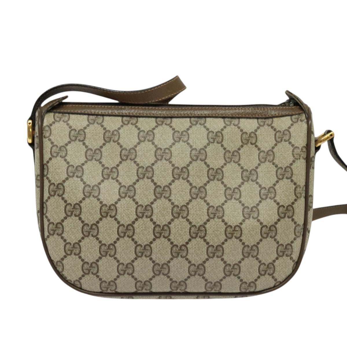 GUCCI GG Supreme Web Sherry Line Bag PVC Beige Gold 89 02 032 Auth ep9160