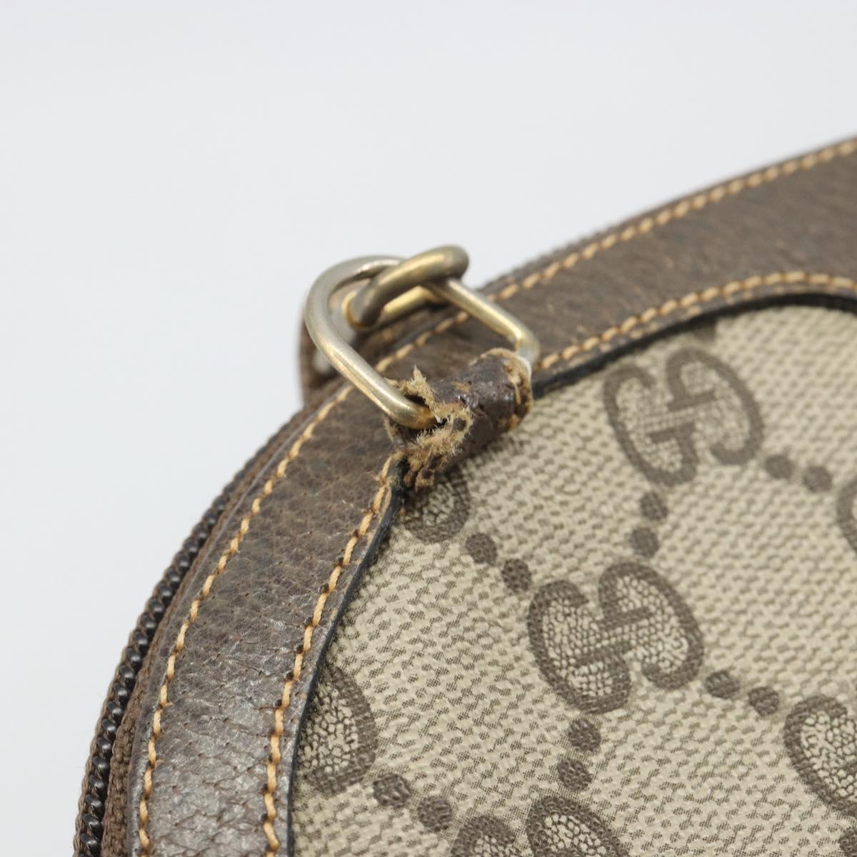 GUCCI GG Supreme Web Sherry Line Shoulder Bag PVC Beige 904 02 047 Auth ep9173
