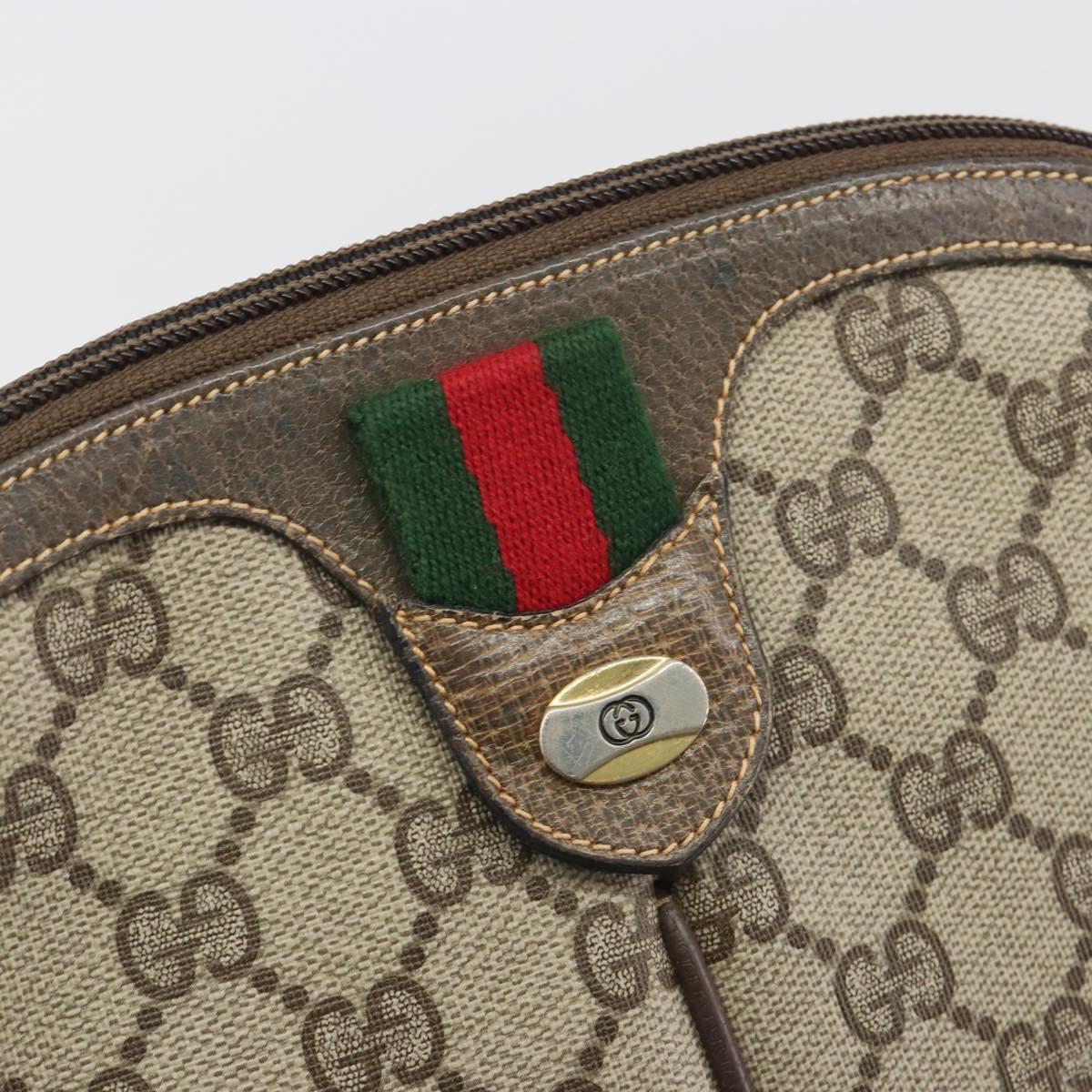 GUCCI GG Supreme Web Sherry Line Shoulder Bag PVC Beige 904 02 047 Auth ep9173