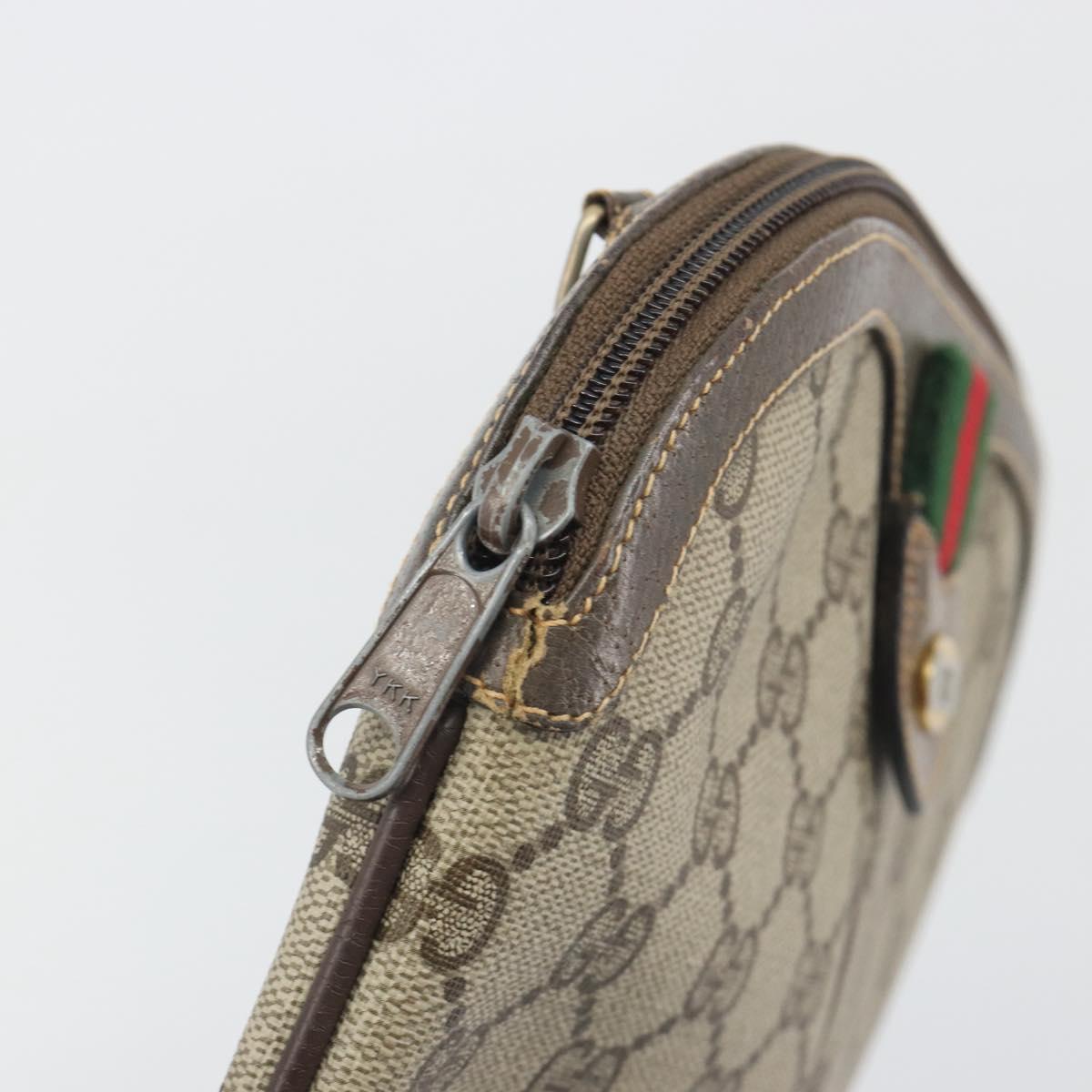 GUCCI GG Supreme Web Sherry Line Shoulder Bag PVC Beige 904 02 047 Auth ep9173