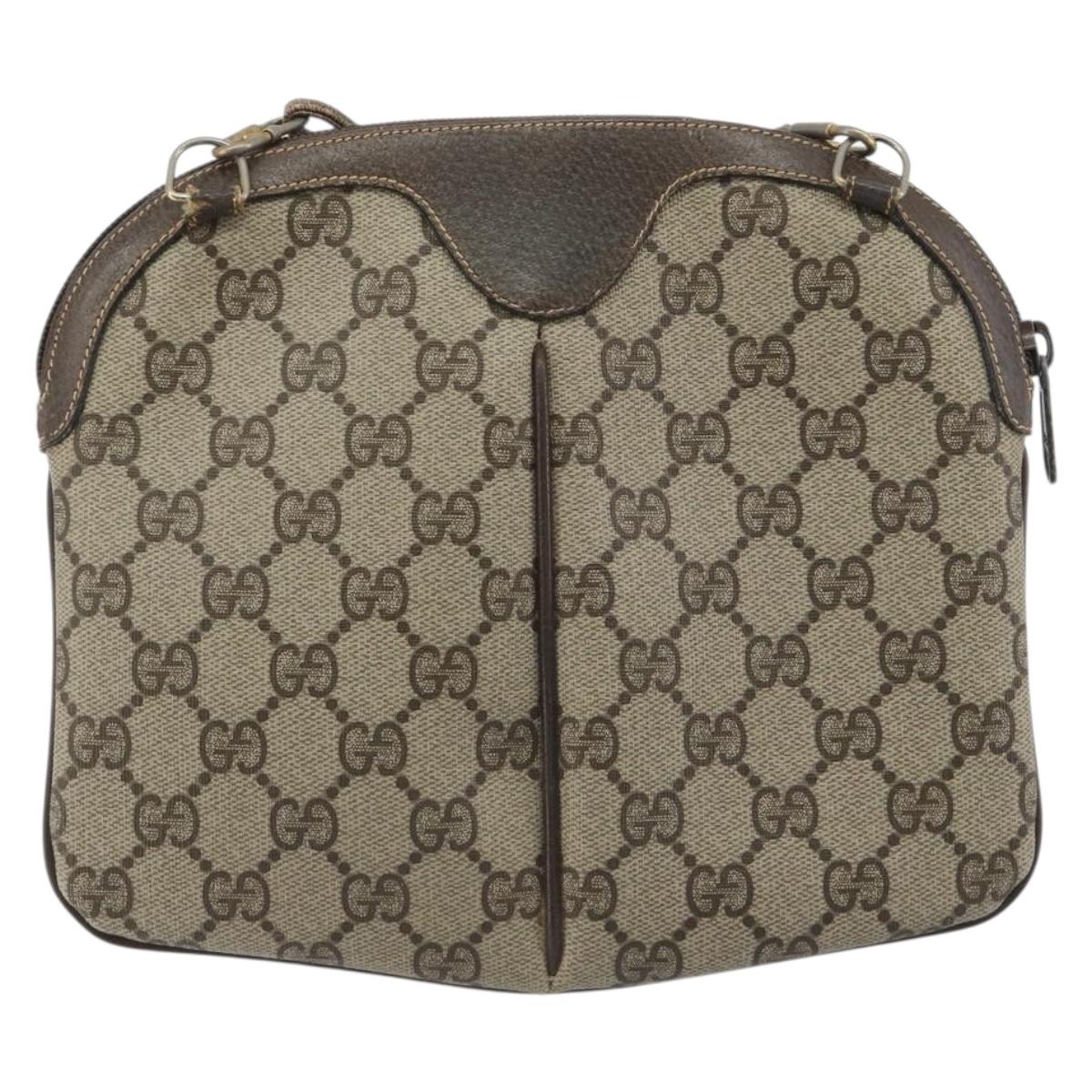 GUCCI GG Supreme Web Sherry Line Shoulder Bag PVC Beige 904 02 047 Auth ep9173