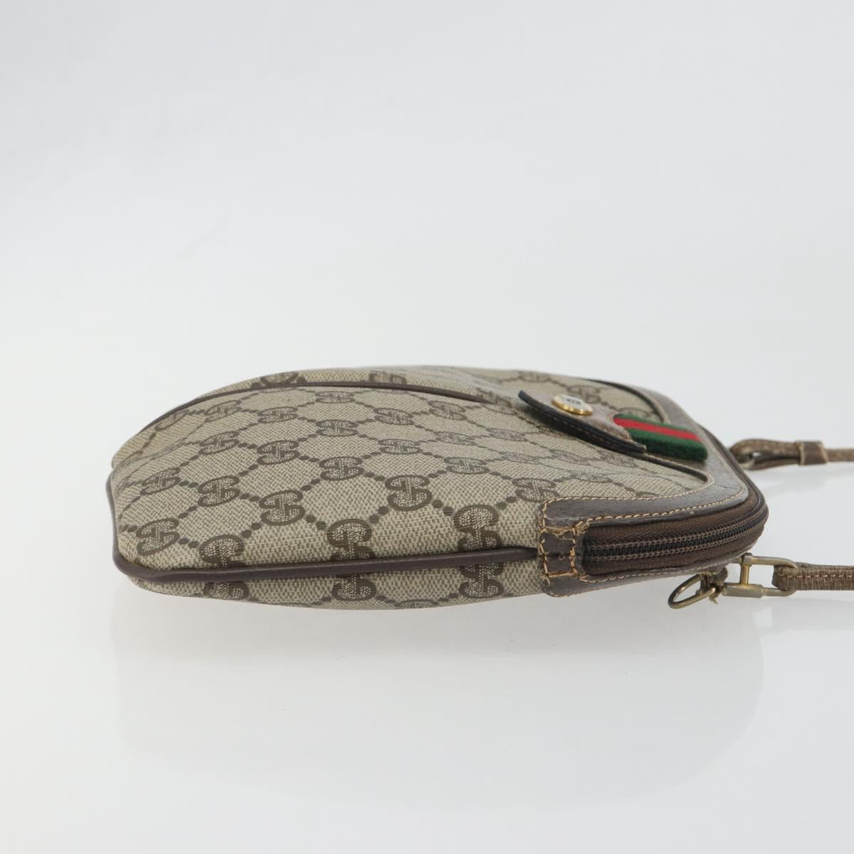 GUCCI GG Supreme Web Sherry Line Shoulder Bag PVC Beige 904 02 047 Auth ep9173