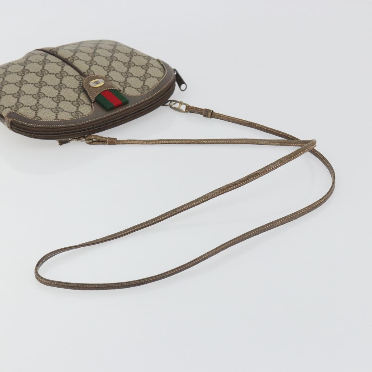 GUCCI GG Supreme Web Sherry Line Shoulder Bag PVC Beige 904 02 047 Auth ep9173