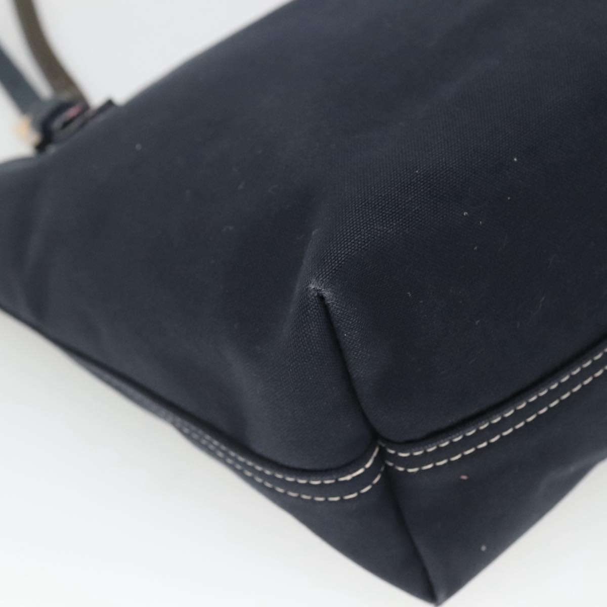 FENDI Shoulder Bag Canvas Navy Silver Auth ep9176