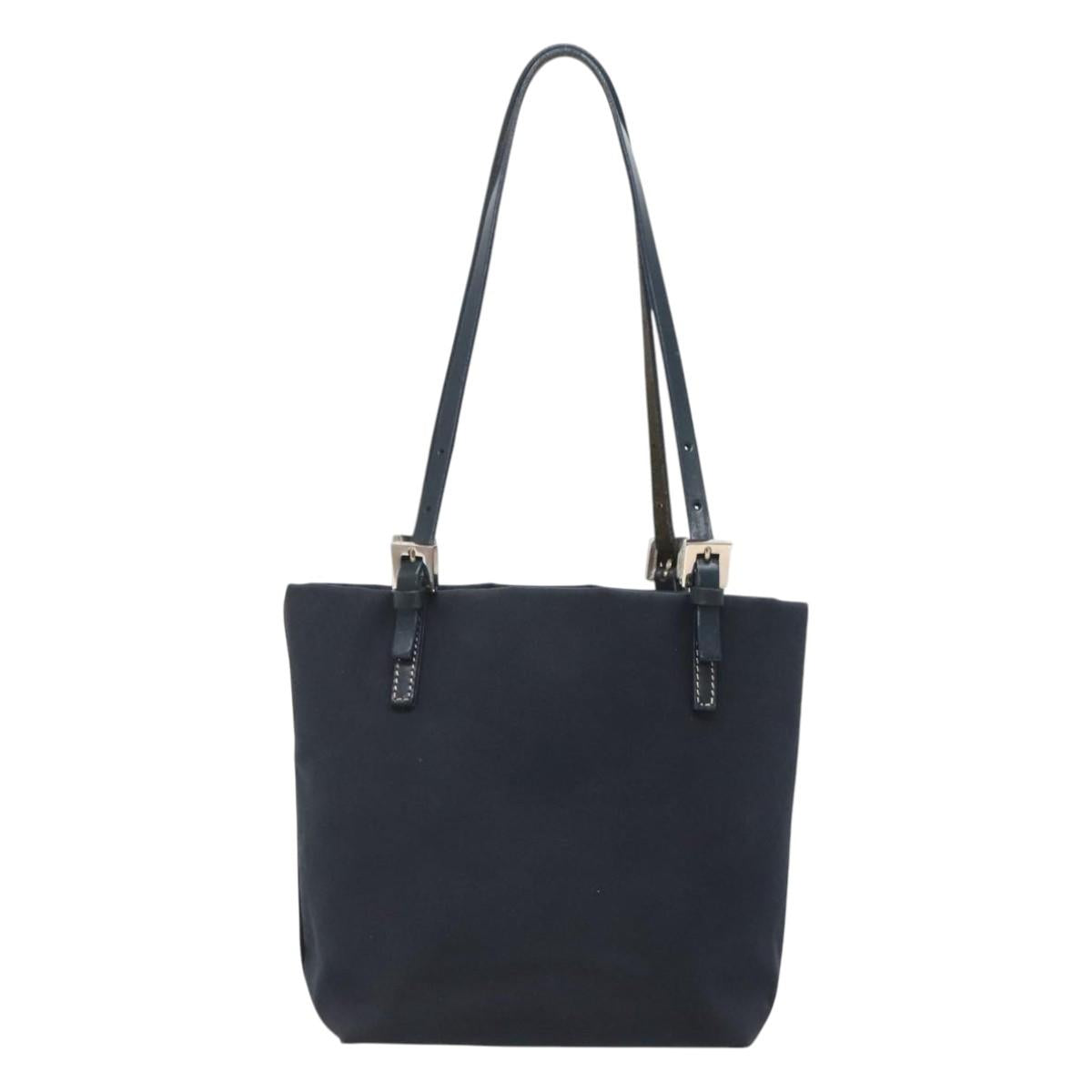 FENDI Shoulder Bag Canvas Navy Silver Auth ep9176