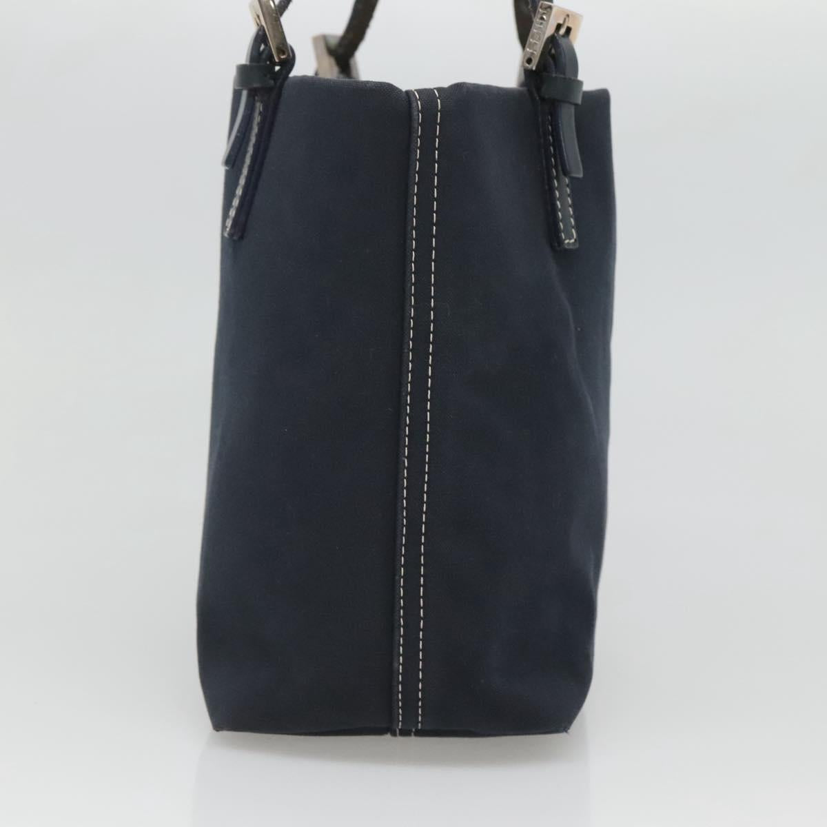 FENDI Shoulder Bag Canvas Navy Silver Auth ep9176