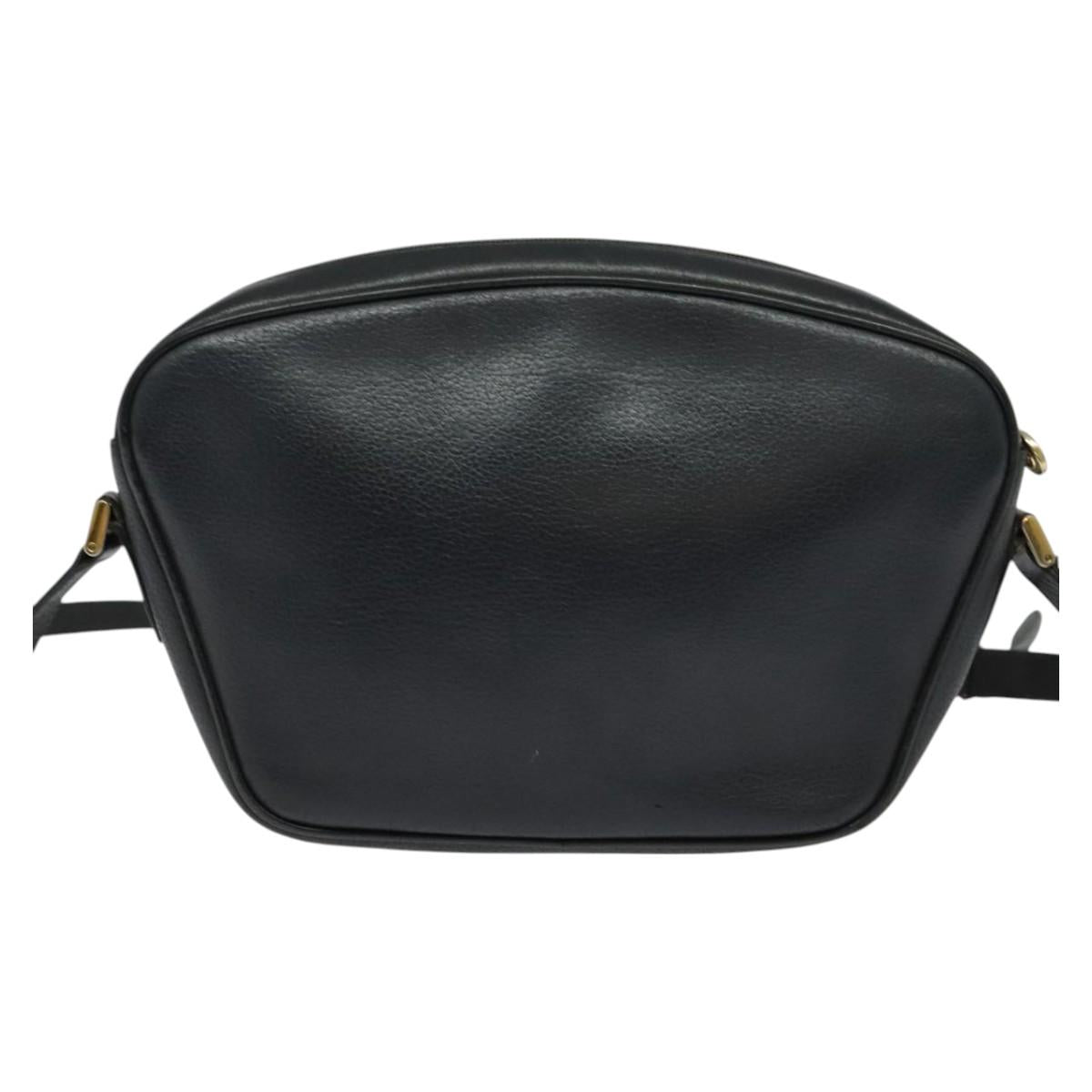 GUCCI Shoulder Bag Leather Black Gold 001 093 1050 Auth ep9187