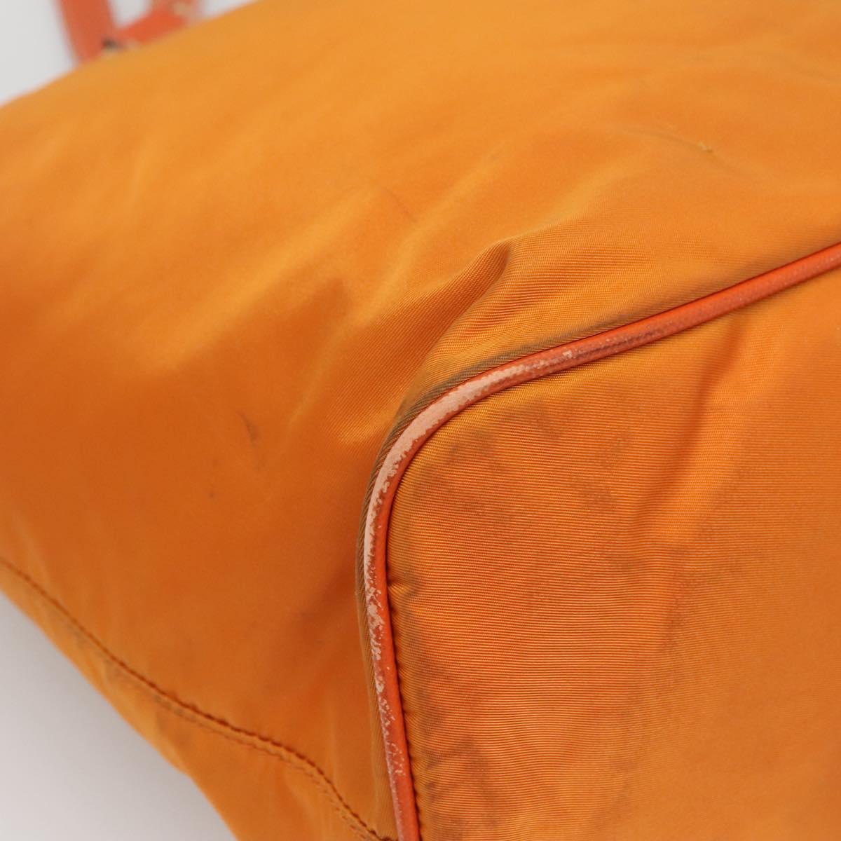 PRADA Tote Bag Nylon 2way Orange Gold Auth ep9199