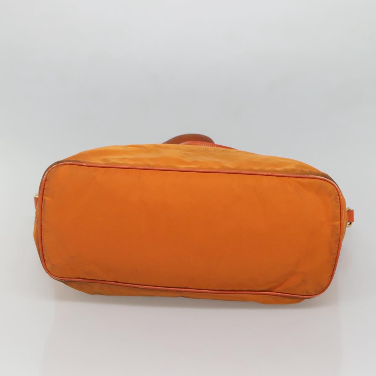 PRADA Tote Bag Nylon 2way Orange Gold Auth ep9199