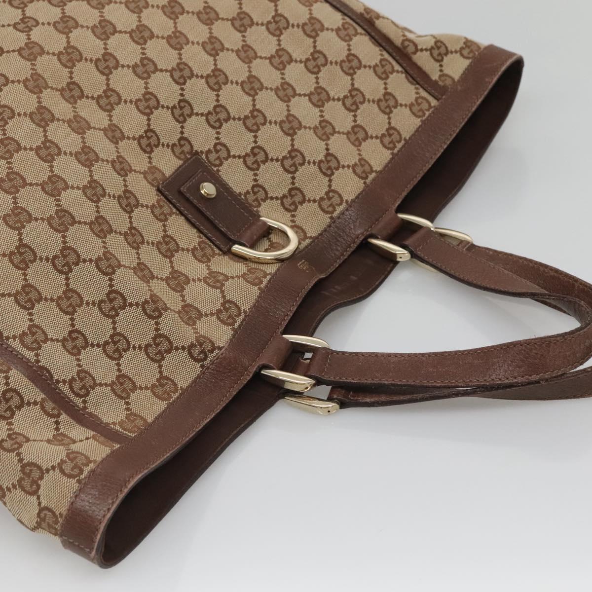 GUCCI GG Canvas Abbey Hand Bag Beige Gold 130733 Auth ep9200