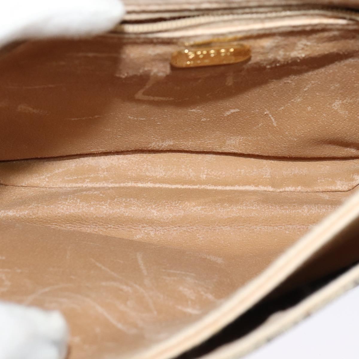 GUCCI GG Plus Supreme Shoulder Bag PVC Beige Gold Auth ep9232