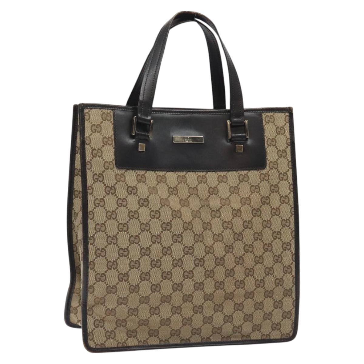 GUCCI GG Canvas Tote Bag Beige 019 0346 Auth ep9236