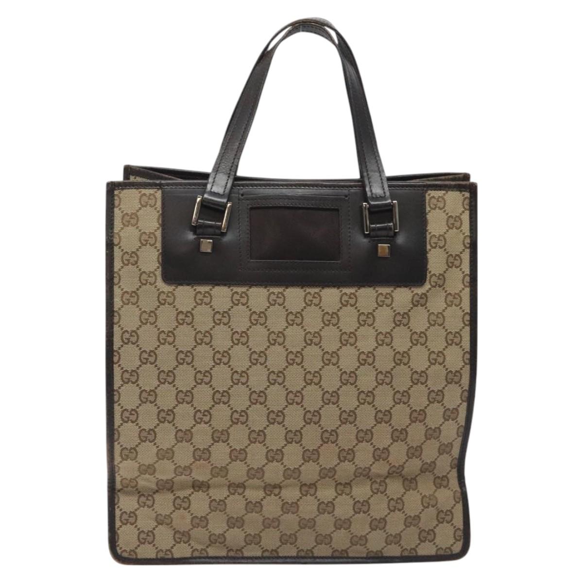 GUCCI GG Canvas Tote Bag Beige 019 0346 Auth ep9236