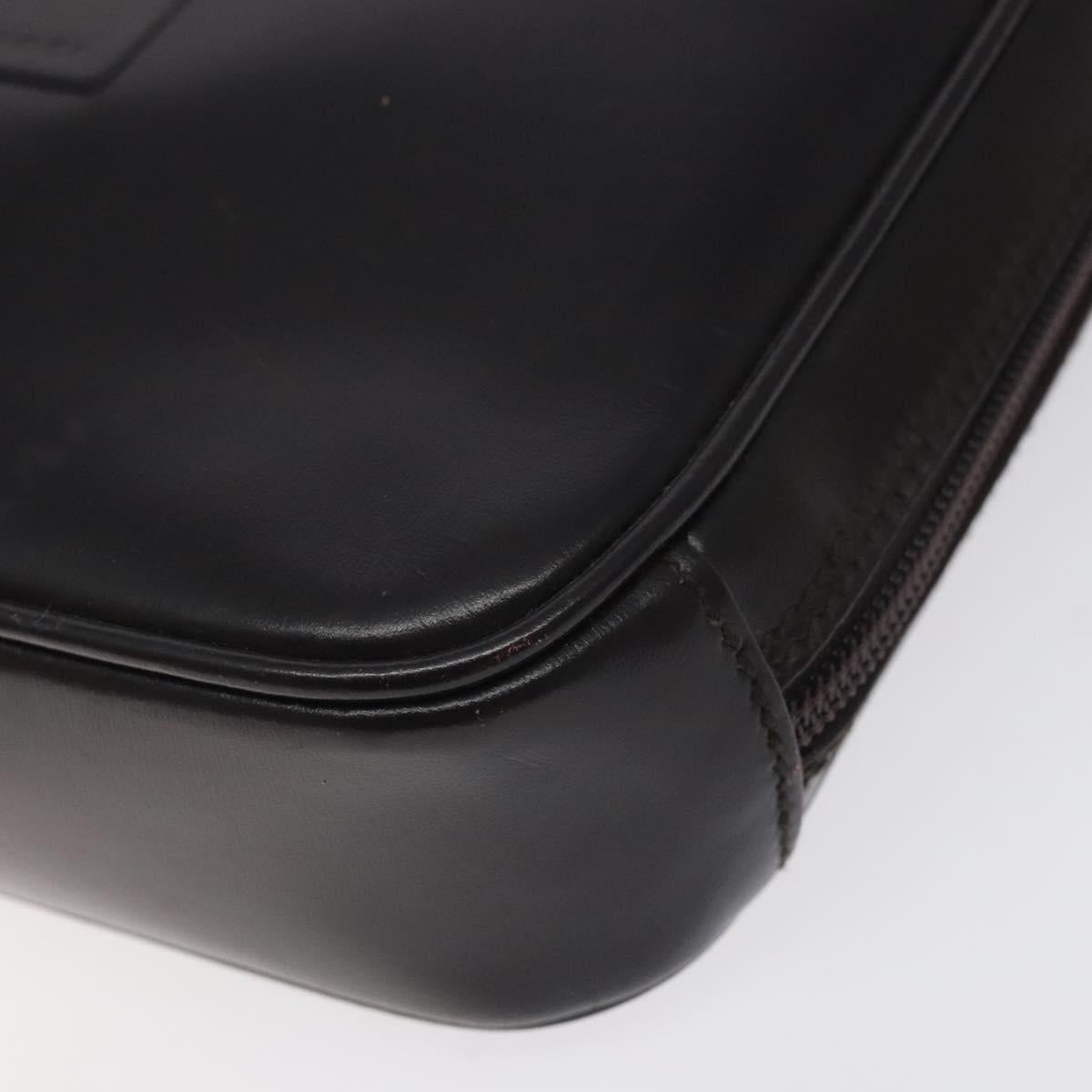 GUCCI Clutch Bag Leather Black Silver 018 0040 Auth ep9261