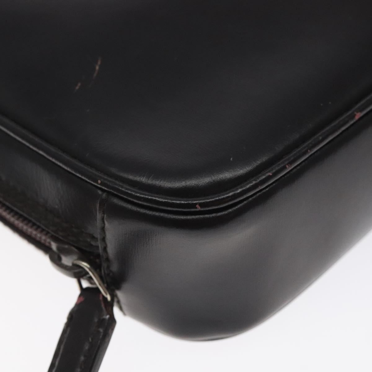 GUCCI Clutch Bag Leather Black Silver 018 0040 Auth ep9261
