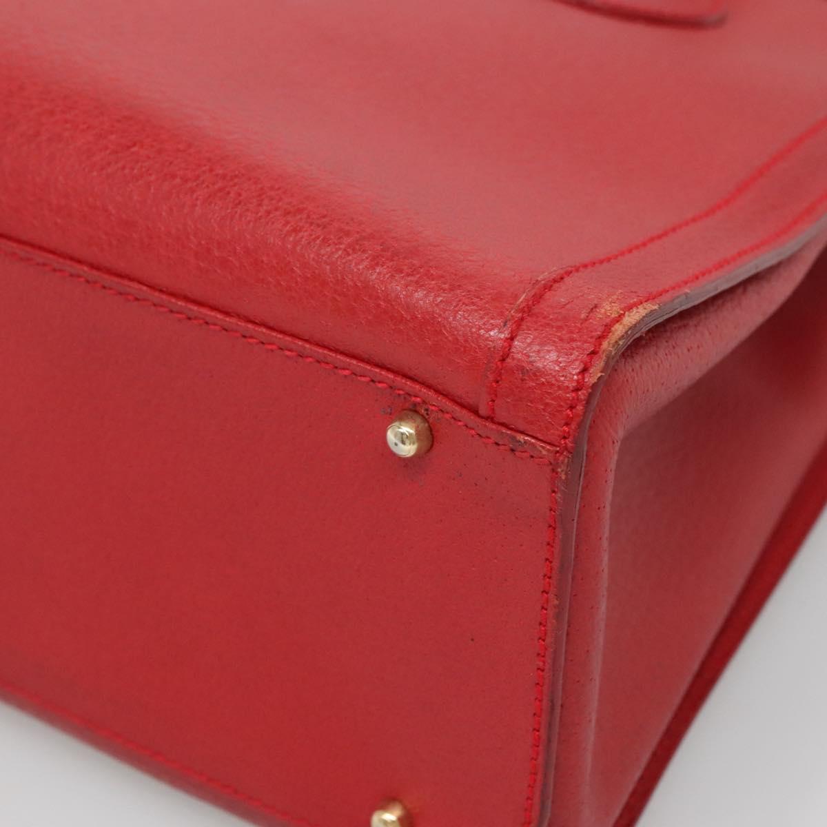 GUCCI Bamboo Hand Bag Leather Red Gold 002 2853 0260 0 Auth ep9268